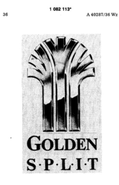 GOLDEN SPLIT Logo (DPMA, 16.08.1985)