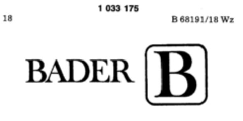 BADER B Logo (DPMA, 20.06.1981)