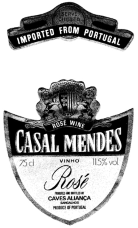 IMPORTED FROM PORTUGAL ROSé WINE CASAL MENDES VINHO Logo (DPMA, 22.04.1981)