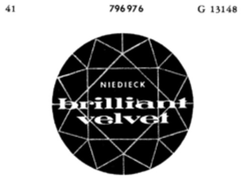 NIEDIECK brillant velvet Logo (DPMA, 30.01.1964)