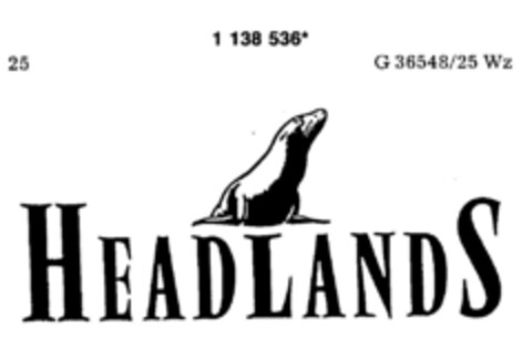 HEADLANDS Logo (DPMA, 03/21/1989)