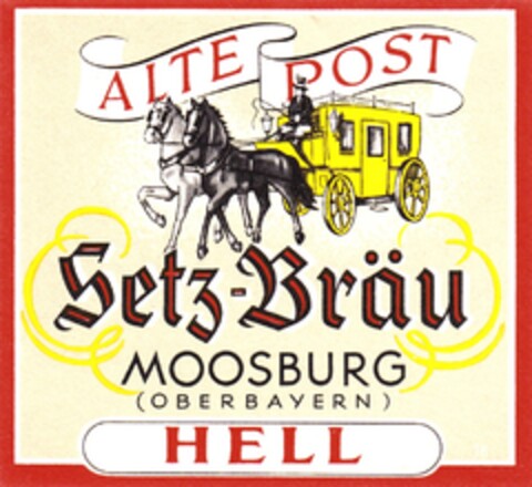 Alte Post Setz-Bräu MOOSBURG Logo (DPMA, 02.09.1954)