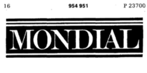 MONDIAL Logo (DPMA, 15.04.1976)