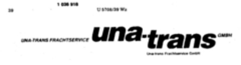 UNA-TRANS FRACHTSERVICE Logo (DPMA, 18.07.1981)