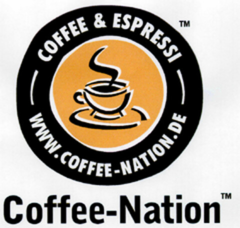 Coffee-Nation COFFEE & ESPRESSI WWW.COFFEE-NATION.DE Logo (DPMA, 14.07.2001)