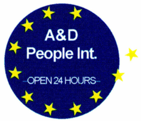 A&D People Int. OPEN 24 HOURS Logo (DPMA, 08/13/1999)