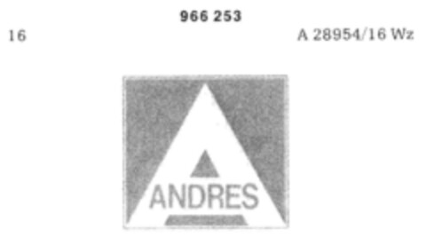 A ANDRES Logo (DPMA, 28.01.1977)