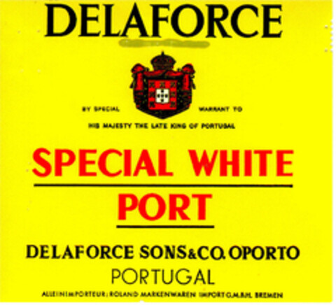 DELAFORCE SPECIAL WHITE PORT Logo (DPMA, 18.06.1971)