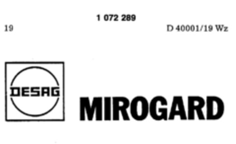 DESAG MIROGARD Logo (DPMA, 21.07.1984)