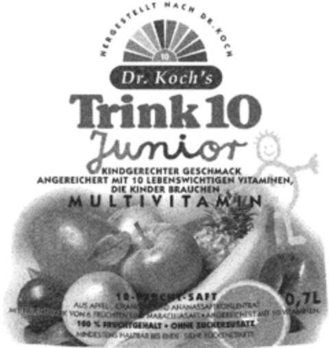 Dr. Koch's Trink 10 Junior Logo (DPMA, 02.10.1993)