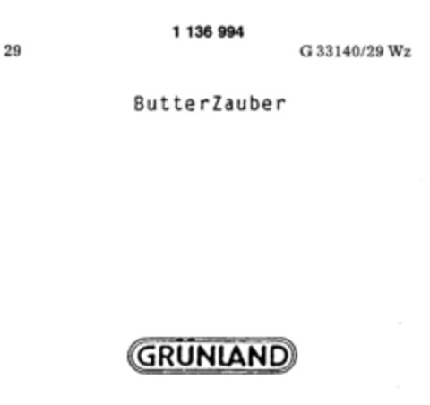 ButterZauber GRÜNLAND Logo (DPMA, 03/26/1986)