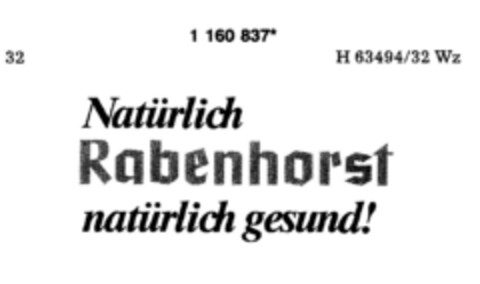 Natürlich Rabenhorst natürlich gesund! Logo (DPMA, 11.05.1990)