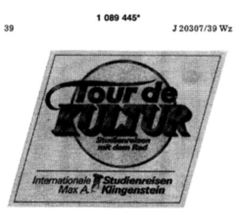 Tour de KULTUR Studienreisen mit dem Rad Logo (DPMA, 14.08.1985)