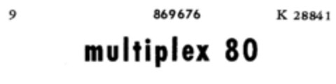 multiplex 80 Logo (DPMA, 31.07.1968)