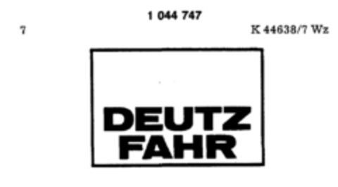 DEUTZ FAHR Logo (DPMA, 05/27/1982)