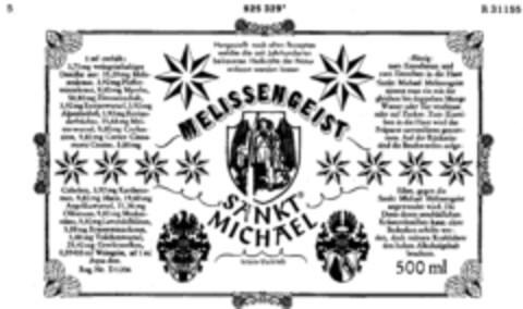 MELISSENGEIST SANKT MICHAEL Logo (DPMA, 31.05.1974)