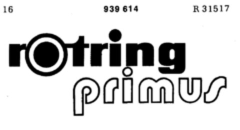 rotring primus Logo (DPMA, 15.11.1974)