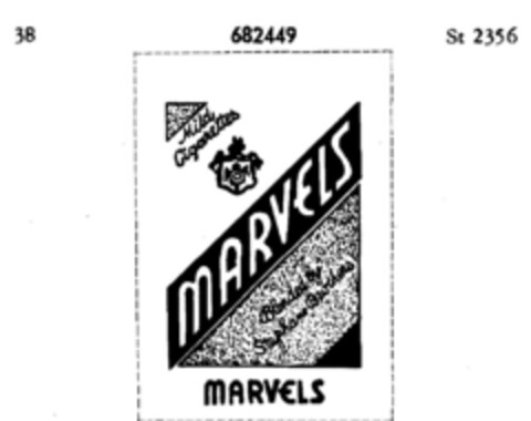 MARVELS Mild Cigarettes Blended by Stephano Brothers Logo (DPMA, 07/02/1954)