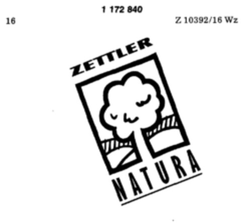 ZETTLER NATURA Logo (DPMA, 02.06.1990)