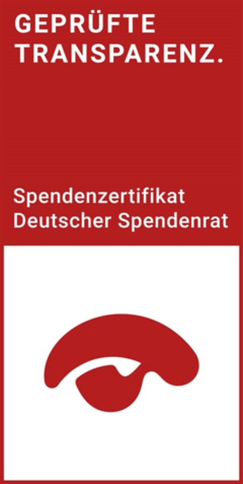 GEPRÜFTE TRANSPARENZ. Spendenzertifikat Deutscher Spendenrat Logo (DPMA, 03.05.2017)