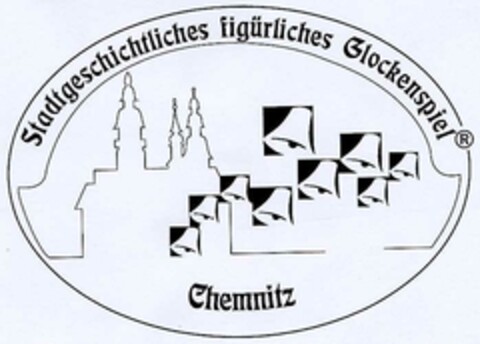 Stadtgeschichtliches figürliches Glockenspiel Chemnitz Logo (DPMA, 09.07.2002)