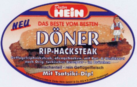 Dieter HEIN DÖNER RIP-HACKSTEAK Logo (DPMA, 27.08.2002)