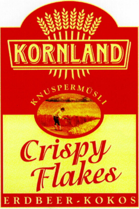 KORNLAND KNUSPERMÜSLI Crispy Flakes ERDBEER-KOKOS Logo (DPMA, 26.11.1996)