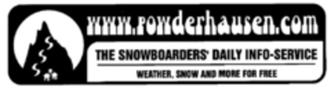 www.powderhausen.com THE SNOWBOARDERS' DAILY INFO-SERVICE WEATHER, SNOW AND MORE FOR FREE Logo (DPMA, 09.10.1998)