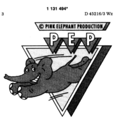 PINK ELEPHANT PRODUKTION PEP Logo (DPMA, 23.09.1988)