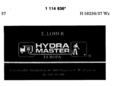 HYDRA MASTER EUROPA Logo (DPMA, 31.08.1987)