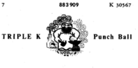 TRIPLE K Punch Ball Logo (DPMA, 26.11.1969)