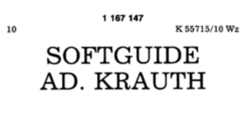 SOFTGUIDE AD. KRAUTH Logo (DPMA, 13.02.1990)