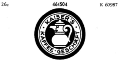 KAISER'S   KAFFEE-GESCHÄFT Logo (DPMA, 26.10.1933)