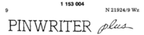 PINWRITER plus Logo (DPMA, 23.09.1988)