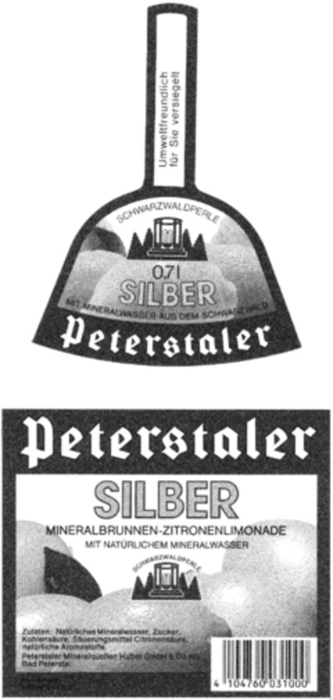 Peterstaler SILBER Logo (DPMA, 31.01.1992)