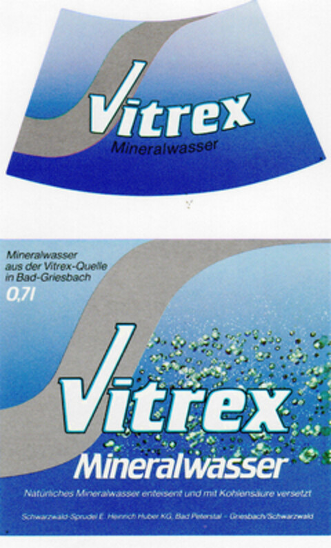 Vitrex Mineralwasser Logo (DPMA, 09.11.1984)