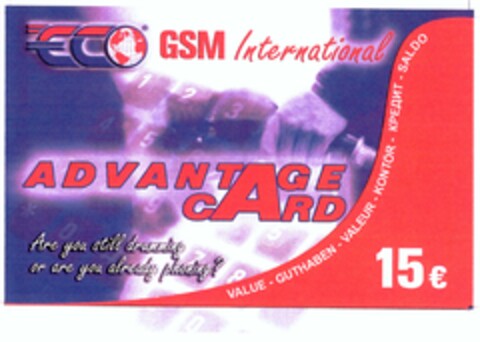 ECO GSM International ADVANTAGE CARD Logo (DPMA, 22.11.2005)