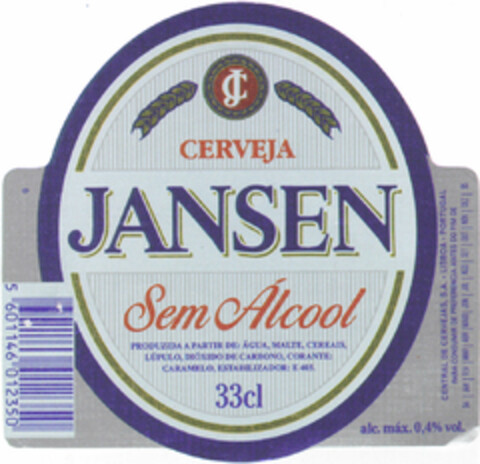 JANSEN Sem Alcool Logo (DPMA, 28.02.1995)