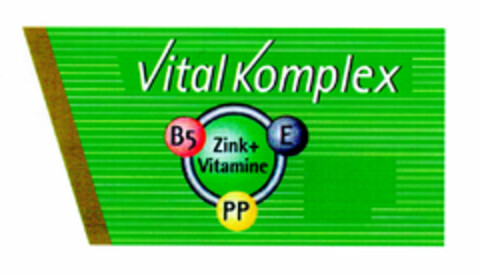 Vital Komplex B5 E PP Zink+Vitamine Logo (DPMA, 04.03.1999)