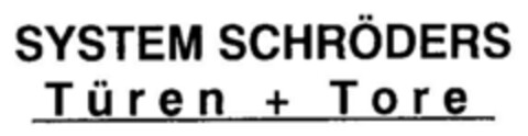 SYSTEM SCHRÖDERS Türen + Tore Logo (DPMA, 27.07.1999)