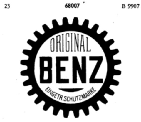 ORIGINAL BENZ EINGETR. SCHUTZMARKE Logo (DPMA, 04.09.1903)