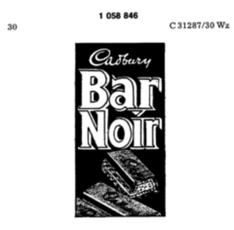 Cadbury Bar Noir Logo (DPMA, 06/22/1982)