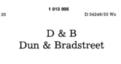 D & B Dun & Bradstreet Logo (DPMA, 07/10/1979)
