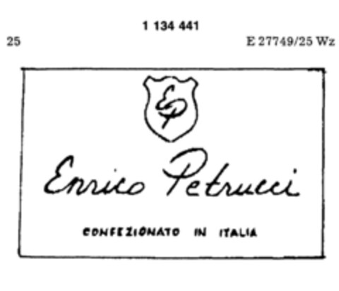 Enrico Petrucci CONFEZIONATO IN ITALIA Logo (DPMA, 04.07.1988)