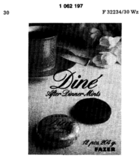 Diné After Dinner Mints Logo (DPMA, 10.10.1983)