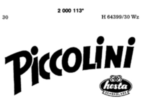 Piccolini hosta Schokolade Logo (DPMA, 23.10.1990)
