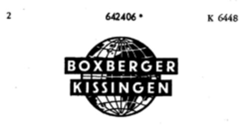 BOXBERGER KISSINGEN Logo (DPMA, 01.06.1953)