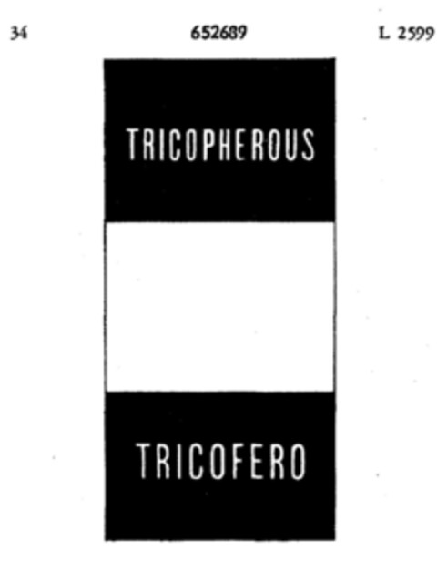 TRICOPHEROUS TRICOFERO Logo (DPMA, 04.12.1952)