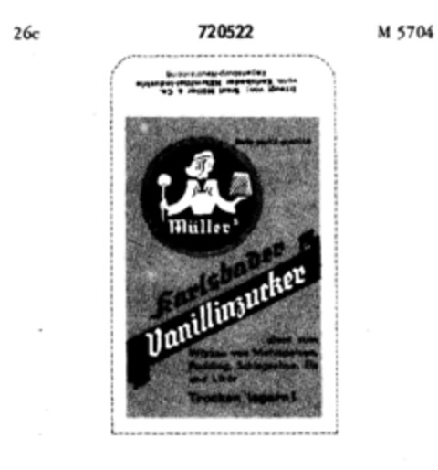 Müller`s Karlsbader Vanillinzucker Logo (DPMA, 09.01.1953)