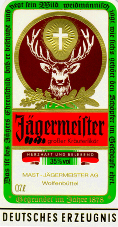 Jägermeister großer Kräuterlikör Logo (DPMA, 08/19/1988)